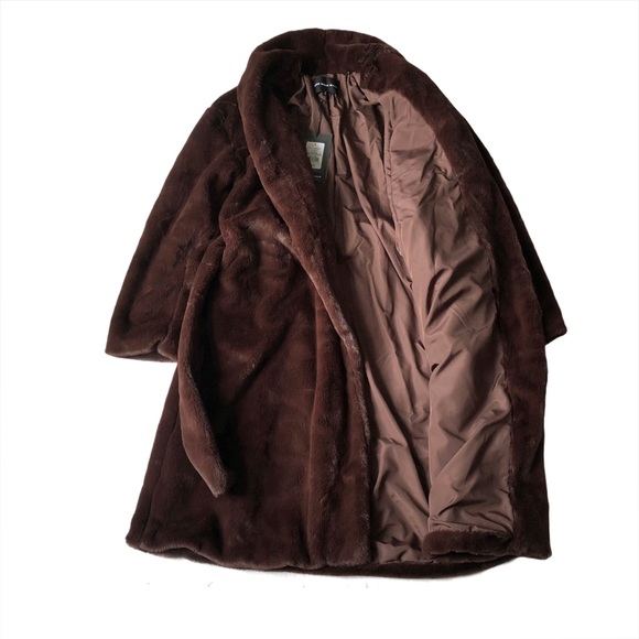 Who What Wear Teddy Fur Robe Coat Shawl Collar NWT - Picture 7 of 15